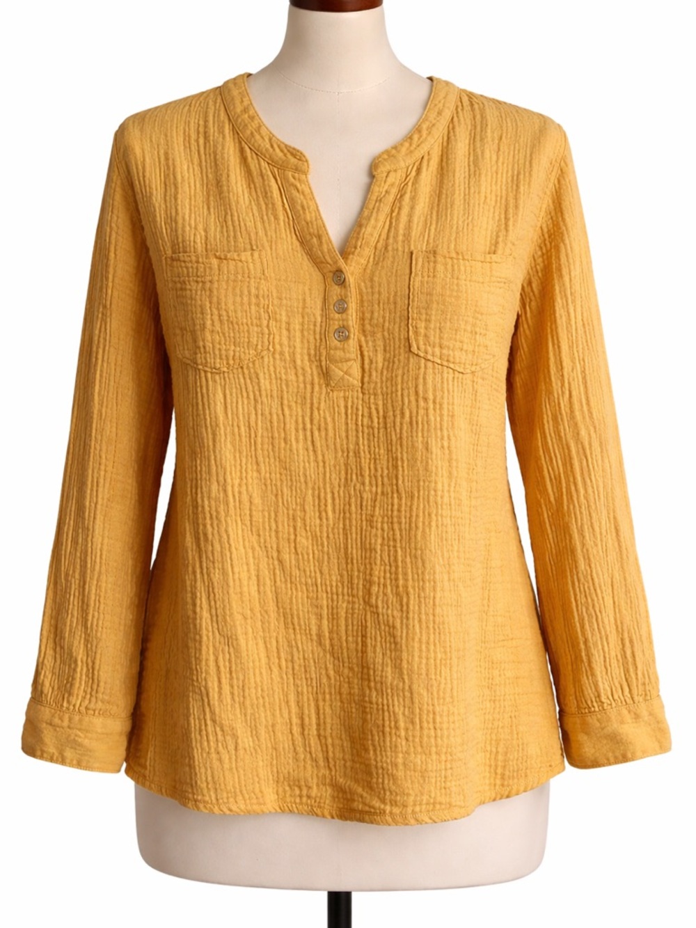 Mote by Anthropologie Women's Mustard Textured Top